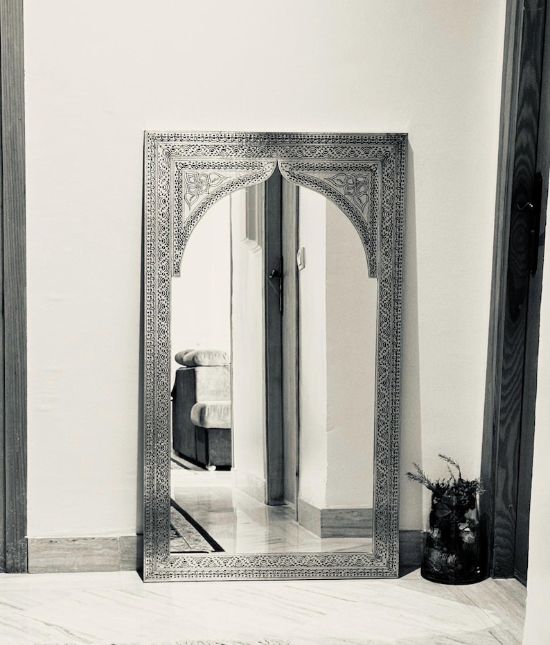 Full length mirror frame ,Large Moroccan Mirror, Gold Wall Decor, floor Mirror image 11