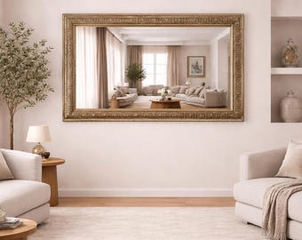 Moroccan Wall Mirror Handmade – Brass Frame Bathroom Vanity Mirror – Boho Luxury Home Decor