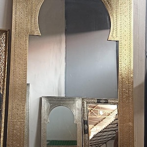 Mirror, Moroccan Mirror, large Mirror, Huge mirror, Wall Tall Mirror, Full length  scrying mirror, Gold framed , Home decor,  free shipping