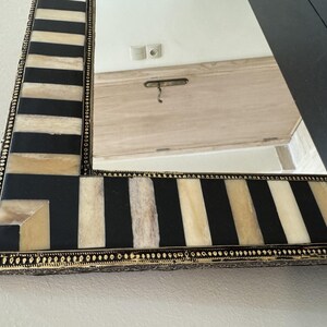 Large Decorative Bone Mirror Frame Golden Brass luxury Home Decor image 8