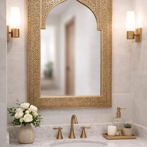 Full length mirror frame ,Large Moroccan Mirror, Gold Wall Decor, floor Mirror image 5