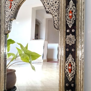 Full length floor Mirror Moroccan Scrying Mirror Large Wall Mirror for Bathroom Mirror Arched Brass Mirror Rectangular entryway Mirror black
