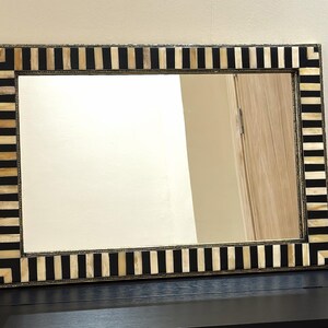 Large Decorative Bone Mirror Frame Golden Brass luxury Home Decor image 14