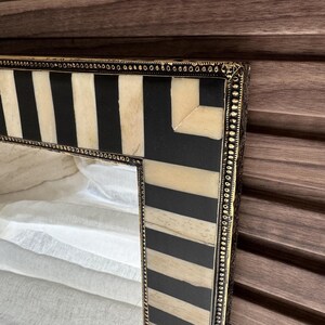 Large Decorative Bone Mirror Frame Golden Brass luxury Home Decor image 7
