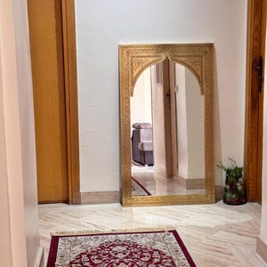 arch mirror Brass, Handmade Mirror, Gold Mirror, Asymmetrical Mirror, Moroccan Mirror,  Irregular Mirror