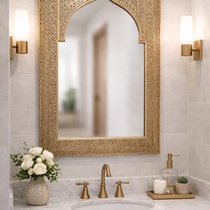 Full length mirror frame ,Large Moroccan Mirror, Gold Wall Decor, floor Mirror image 18