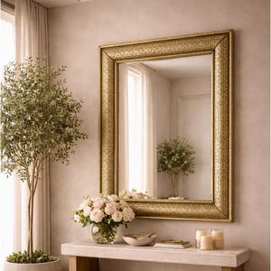 floor mirror moroccan frame - ornate gold rectangular mirror