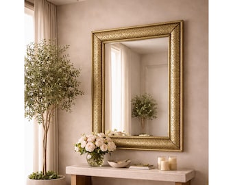 floor mirror moroccan frame - ornate gold rectangular mirror