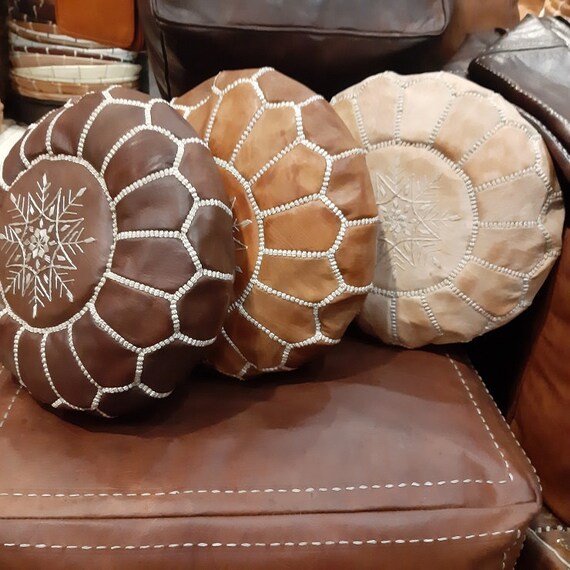 Tall leather ottoman discount