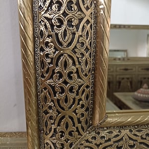 Handmade Moroccan Gold Brass Mirror Full Length for Wall Decor