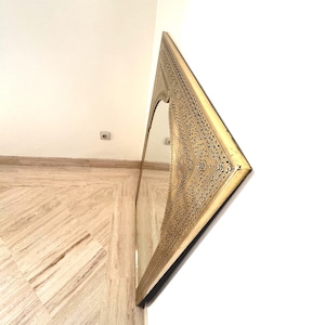 Full length mirror frame ,Large Moroccan Mirror, Gold Wall Decor, floor Mirror image 6