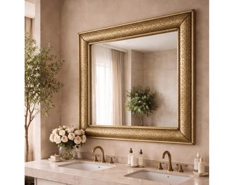 Moroccan Mirror Frame large Mirror, Huge mirror, Wall Tall Mirror, Full length  scrying mirror, Gold framed , floor lenght mirror frame