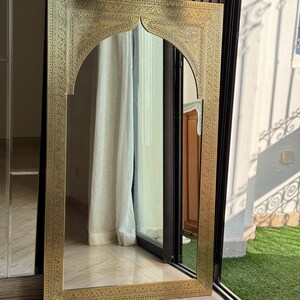 Full length mirror frame ,Large Moroccan Mirror, Gold Wall Decor, floor Mirror image 8
