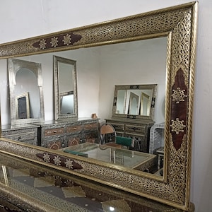 Moroccan Mirror, Gold oversized Mirror, Wall Tall Mirror, full length mirror, gold framed mirror, extra large mirror, Mirror, free shipping