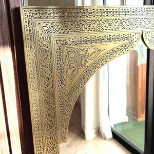 Full length mirror frame ,Large Moroccan Mirror, Gold Wall Decor, floor Mirror image 7