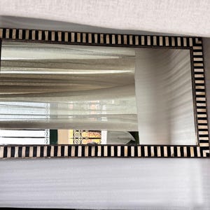 Large Decorative Bone Mirror Frame Golden Brass luxury Home Decor image 10