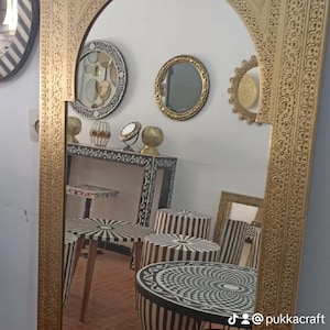 Full length mirror frame ,Large Moroccan Mirror, Gold Wall Decor, floor Mirror image 14