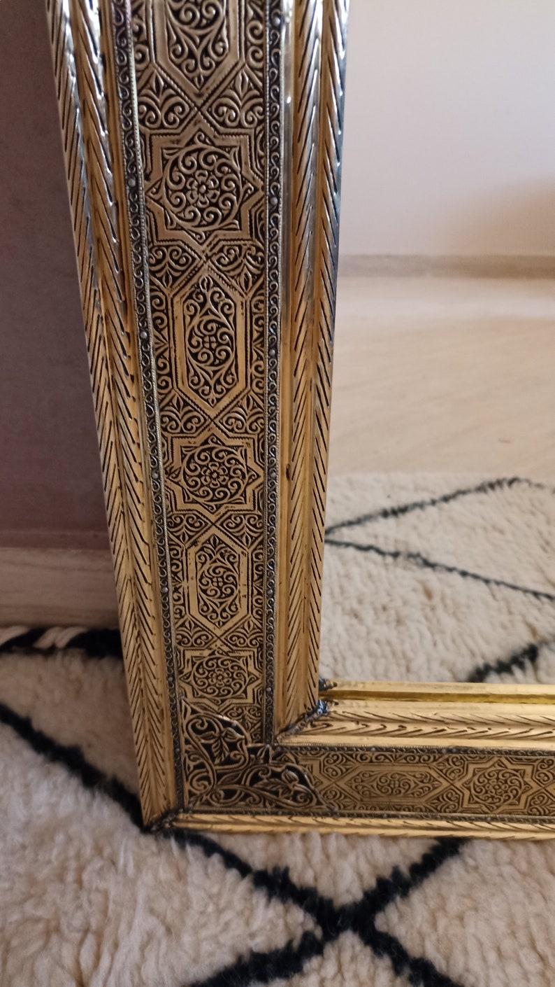 Arches mirror brass frame ,Moroccan Mirrors, Large Decorative Mirror, Bathroom Mirrors, Gold Mirror Living Room Mirror Large Silver Mirror image 11