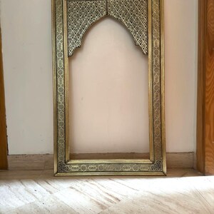 Gold Framed Moroccan Floor Mirror, Full Length Scrying Mirror