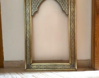 Gold Framed Moroccan Floor Mirror, Full Length Scrying Mirror
