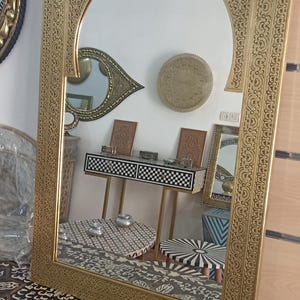 Full length mirror frame ,Large Moroccan Mirror, Gold Wall Decor, floor Mirror image 15