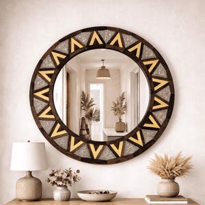 Art deco mirror, statement wall décor, bathroom wall décor, irregular mirror, home furnishings