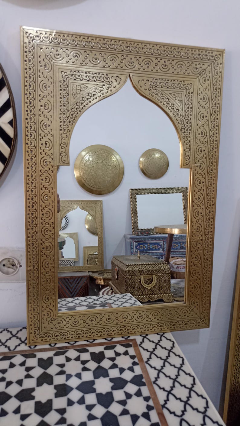 Full length mirror frame ,Large Moroccan Mirror, Gold Wall Decor, floor Mirror image 17