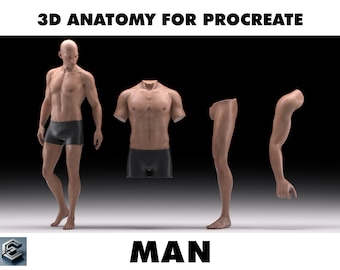 3d Anatomy for Procreate MAN Tattoo Mockup