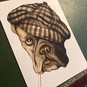 Peaky Dog - Stampa Fine Art A5 su carta di cotone premium