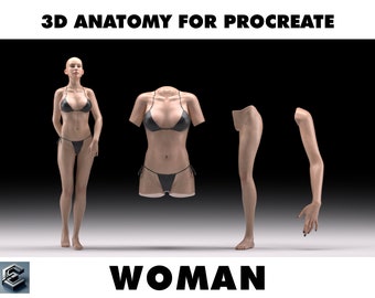 3d Anatomy for Procreate WOMAN Tattoo Mockup