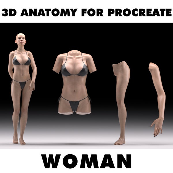 3d Anatomy for Procreate WOMAN Tattoo Mockup