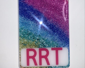 Crachá personalizado amigo - crachá acrílico amigo - estilo galáxia - crachá de identificação vertical, RRT, enfermeira, CNA, presente de cuidados de saúde