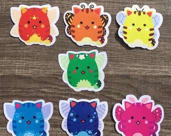 Kitty Fairy stickers! Bee, Butterfly and Moth Insect Fairies. Water, Fire, Air and Earth Elemental Fairies. Great for all ages!