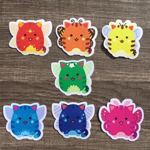 Kitty Fairy stickers! Bee, Butterfly and Moth Insect Fairies. Water, Fire, Air and Earth Elemental Fairies. Great for all ages!