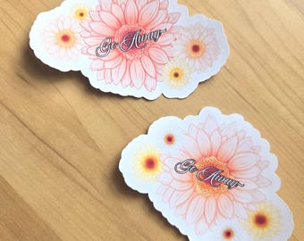 Go Away Sassy flower sticker! Want people to leave you alone without having to say so, this is a blatant message to all who see!