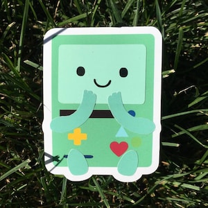 B.M.O Adventure Time themed stickers!  Water Resistant, with Glow in the dark options! (Fanart! Not official!) Cute, sweet and charming!