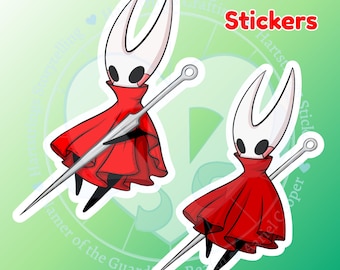 Hornet stickers! (Silksong & Hollow Knight) fan art made by me!