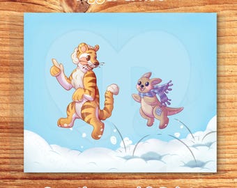 Tigger and Roo Prints & Custom Greeting cards! (An A.A. Milne's) Winnie the Pooh fan art piece!