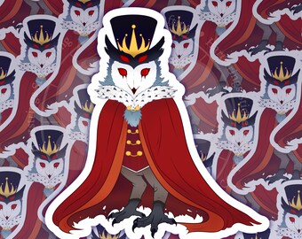 Helluva Boss Stolas sticker.  Shiny, Water Resistant, Glossy Vinyl Sticker paper. Detailed artwork, Die-cut and hand trimmed by a Human!