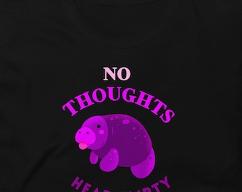 Silly Purple Manatee T-shirt! Short Sleeved Unisex "No thoughts, head empty" ManaTEE Shirt! -Each purchases helps with habitat conservation!