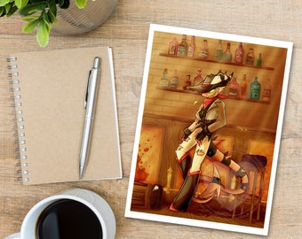 Striker Helluva Boss FANART Print! Imp cowboy inspired art on smooth matte cardstock.