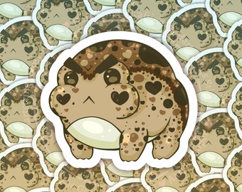 Cute Grumpy Desert Rain Frog stickers! Each purchase helps with conservation efforts! Waterproof of Water Resistant options available!