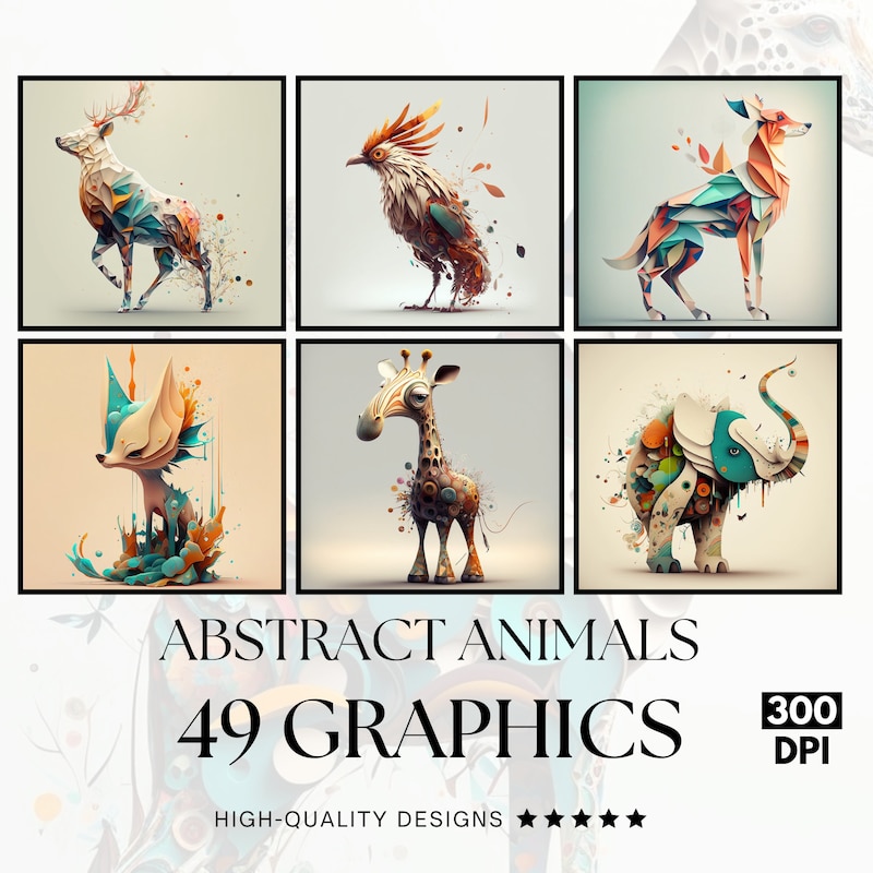 Abstract Animal Art - Etsy