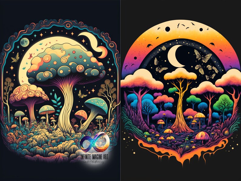 50 MUSHROOM LAND PNG Clipart Bundle Sublimation Print Etsy