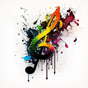 55 Graffiti Music Notes, PNG Clipart Bundle, Sublimation Print ...