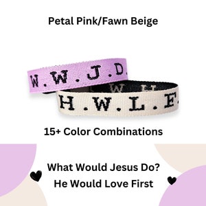 WWJD/HWLF  2 Bracelet Mixed Set with Original Poem| Causal Christian Apparel |Religious Gift, Baptism/Born Again | Jesus | Summer Fashion