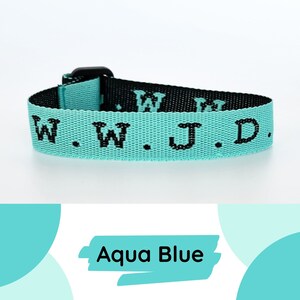 Aqua Blue WWJD Bracelet With Original Inspirational Poem| What