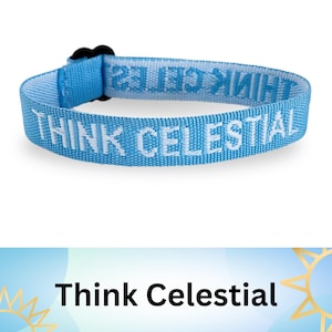 Think Celestial Woven Adjustable Strap Bracelet| Personal Growth Towards God | LDS Christian Religious| Neutral Everyday Jewelry| Faith Gift