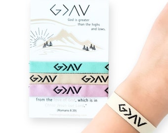 4 Color Choices|God is Greater than the Highs and Lows-Beige Woven Adjustable Strap Bracelet|Christian Religious| Neutral Jewelry|Armband