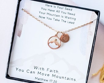 Great Graduation or Youth Missionary Gift - Beautiful Mustard Seed Pendant Necklace with Customizable Charms and Gift Box, Faith over Fear